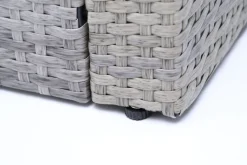 OUTFLEXX Gartenlounge, hellgrau meliert/grau, Polyrattan/Polyester, Tisch 145x79cm, 4 tlg., 7 Pers, inkl. Polster