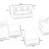 OUTFLEXX Gartenlounge, 5 Personen, creme/weiß, schwarz, Polyrattan, inkl. Kaffeetisch, wasserfeste Kissenbox