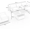 OUTFLEXX Gartenlounge, 5 Personen, höhenverstellbarer Tisch, Alu/Polyester