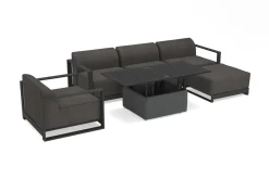 OUTFLEXX Gartenlounge, 5 Personen, höhenverstellbarer Tisch, Alu/Polyester