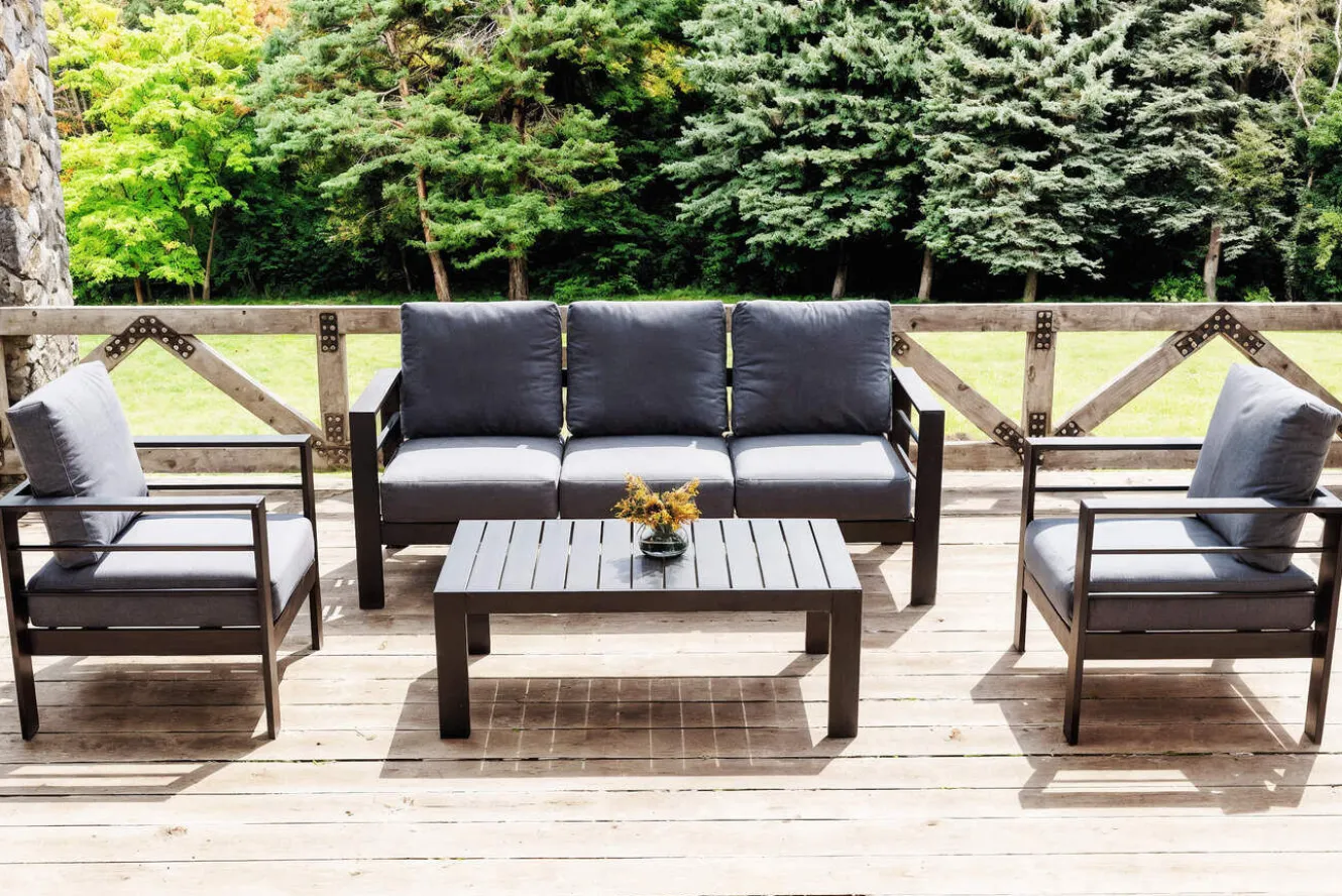 OUTFLEXX Gartenlounge, 5 Personen, inkl. Tisch und Kissen, Aluminium