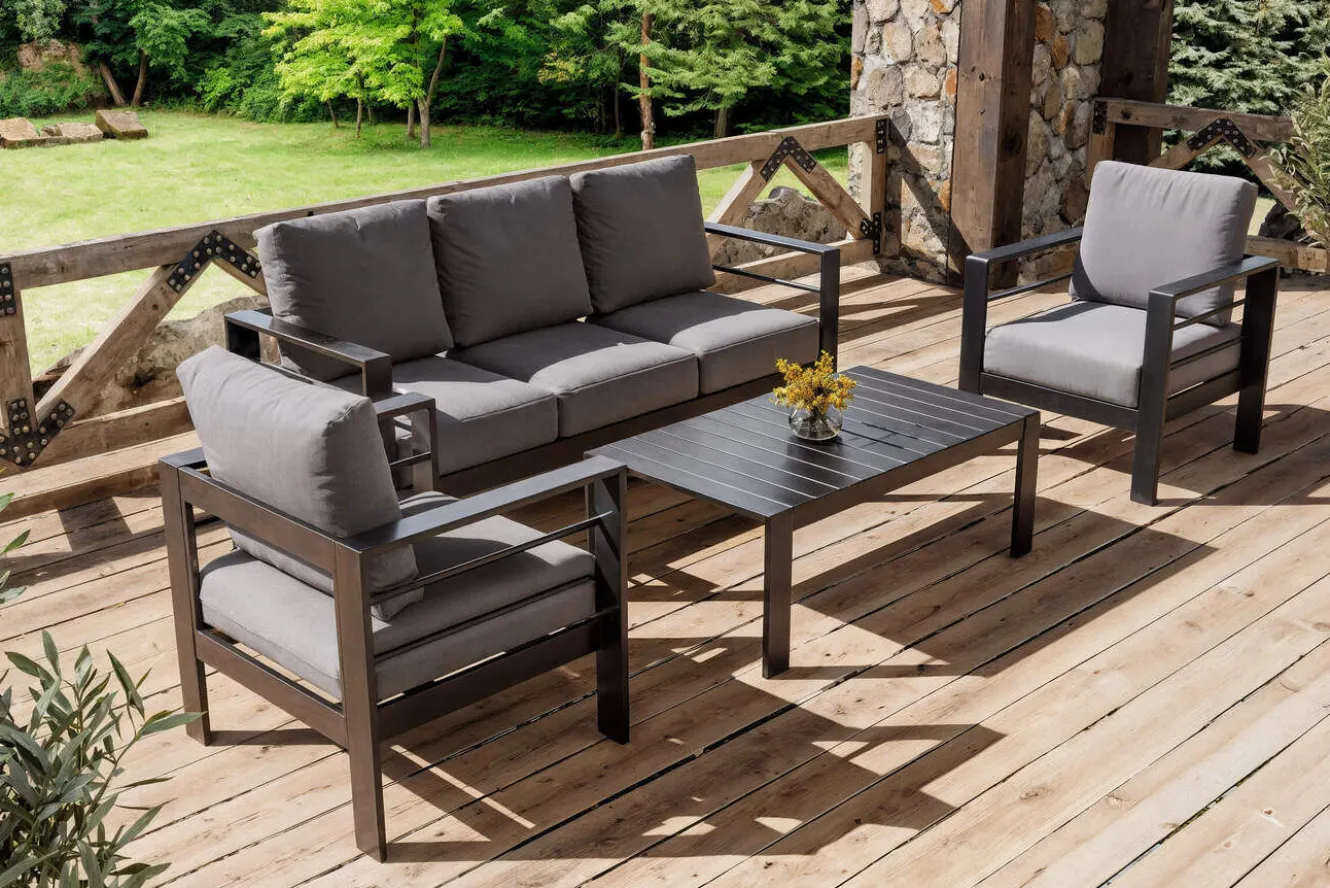 OUTFLEXX Gartenlounge, 5 Personen, inkl. Tisch und Kissen, Aluminium