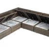 OUTFLEXX Gartenlounge Set, grau, Polyrattan, für 5 Personen, wasserfeste Kissenbox
