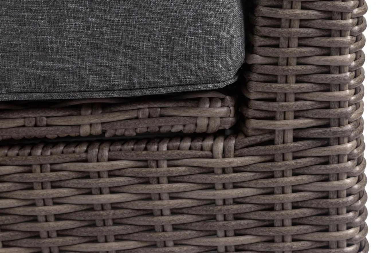 OUTFLEXX Gartenlounge Set, grau, Polyrattan, für 5 Personen, wasserfeste Kissenbox