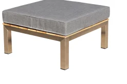 OUTFLEXX Gartenlounge, silber/grau, Edelstahl/Teakholz/Textil, für 2 Personen, Liegefunktion, FSC®-zertifiziertes Produkt