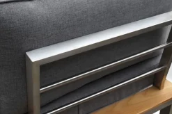 OUTFLEXX Gartenlounge, silber/grau, Edelstahl/Teakholz/Textil, für 4 Personen, inkl. Beistelltisch, FSC®-zertifiziertes Produkt