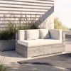 OUTFLEXX Gartensofa 2-Sitzer, Armlehme links, desert-beige, Aluminium/Polyrattan/Polyester, mit Kissenboxfunktion