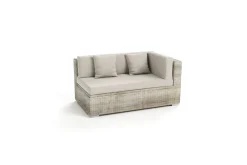 OUTFLEXX Gartensofa 2-Sitzer, Armlehme links, desert-beige, Aluminium/Polyrattan/Polyester, mit Kissenboxfunktion