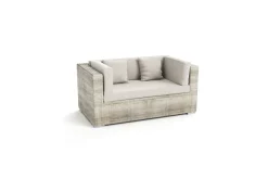 OUTFLEXX Gartensofa, 2-Sitzer, desert-beige, Polyrattan, 151x84x70 cm, waschbar, mit Kissenboxfunktion
