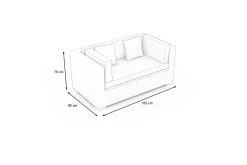OUTFLEXX Gartensofa, 2-Sitzer, desert-beige, Polyrattan, 151x84x70 cm, waschbar, mit Kissenboxfunktion