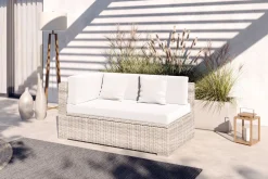OUTFLEXX Gartensofa, 2-Sitzer, desert-beige, Polyrattan, 2 Personen, mit abnehmbarem Bezug, mit Kissenboxfunktion