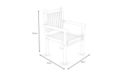 OUTFLEXX Gartenstuhl, natur, Akazie, 59 x 62 x 92,5 cm, mit Armlehnen, FSC®-zertifiziertes Produkt