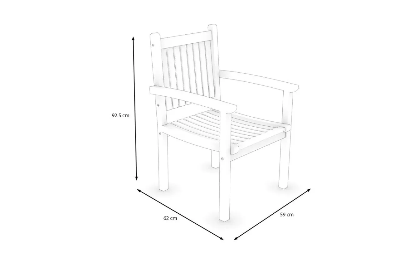 OUTFLEXX Gartenstuhl, natur, Akazie, 59 x 62 x 92,5 cm, mit Armlehnen, FSC®-zertifiziertes Produkt