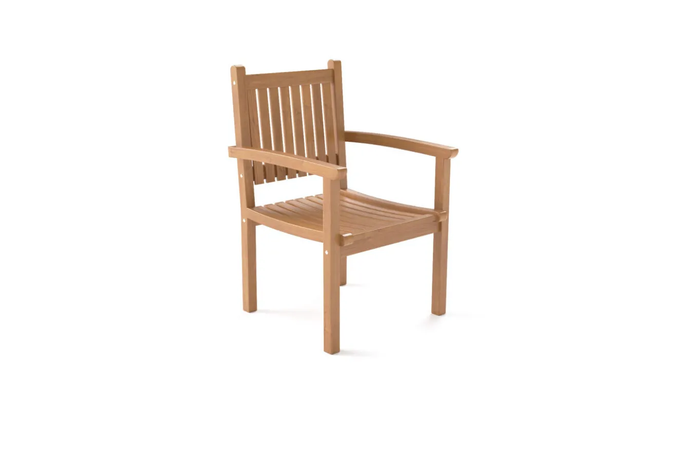 OUTFLEXX Gartenstuhl, natur, Akazie, 59 x 62 x 92,5 cm, mit Armlehnen, FSC®-zertifiziertes Produkt