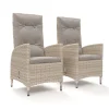 OUTFLEXX Gartenstuhl-Set, beige/anthrazit, Aluminium/Polyrattan, 55 x 65 x 112 cm, mit verstellbarer Rückenlehne