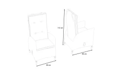 OUTFLEXX Gartenstuhl-Set, beige/anthrazit, Aluminium/Polyrattan, 55 x 65 x 112 cm, mit verstellbarer Rückenlehne