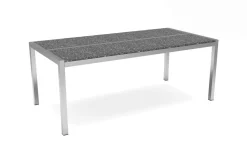 OUTFLEXX Gartentisch, graphite, Edelstahl/Glaskeramik, 200x100 cm, witterungsbeständig, kratzfest, hohe Belastbarkeit