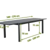 OUTFLEXX Grawford Gartentisch, ausziehbar 180-270cm, Glaskeramik anthrazit, Aluminium