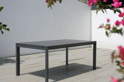 OUTFLEXX Grawford Gartentisch, ausziehbar 180-270cm, Glaskeramik anthrazit, Aluminium