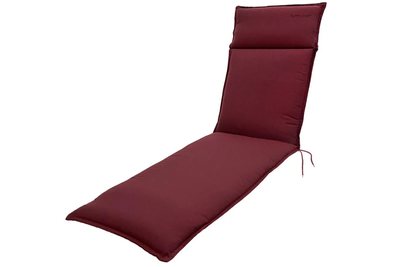 OUTFLEXX Green Auflage für Relaxliegen, bordeaux, recyceltes Polyester, 170 x 48 x 6 cm, strapazierfähig, witterungsbeständig