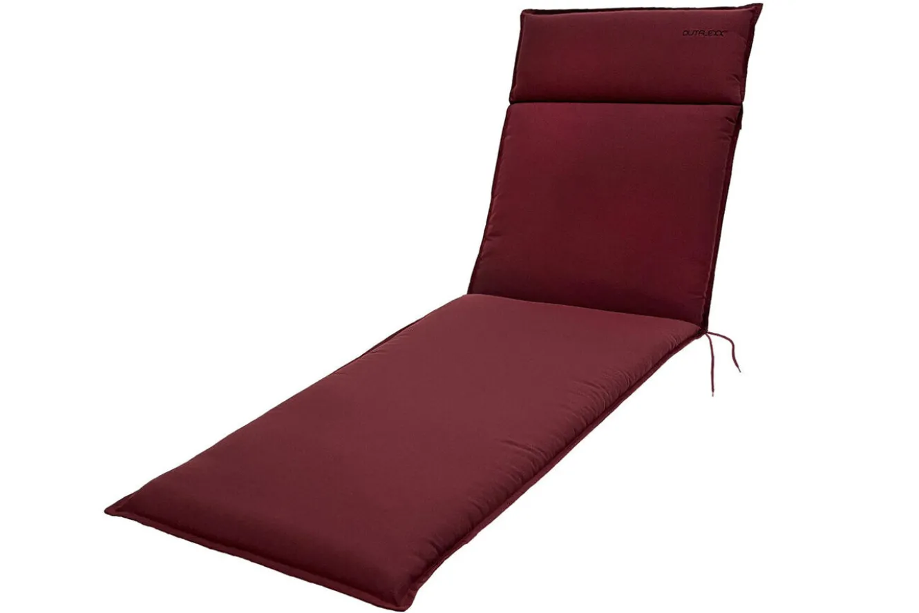 OUTFLEXX Green Auflage für Rollliegen, bordeaux, recyceltes Polyester, 195 x 60 x 6 cm, strapazierfähig, witterungsbeständig