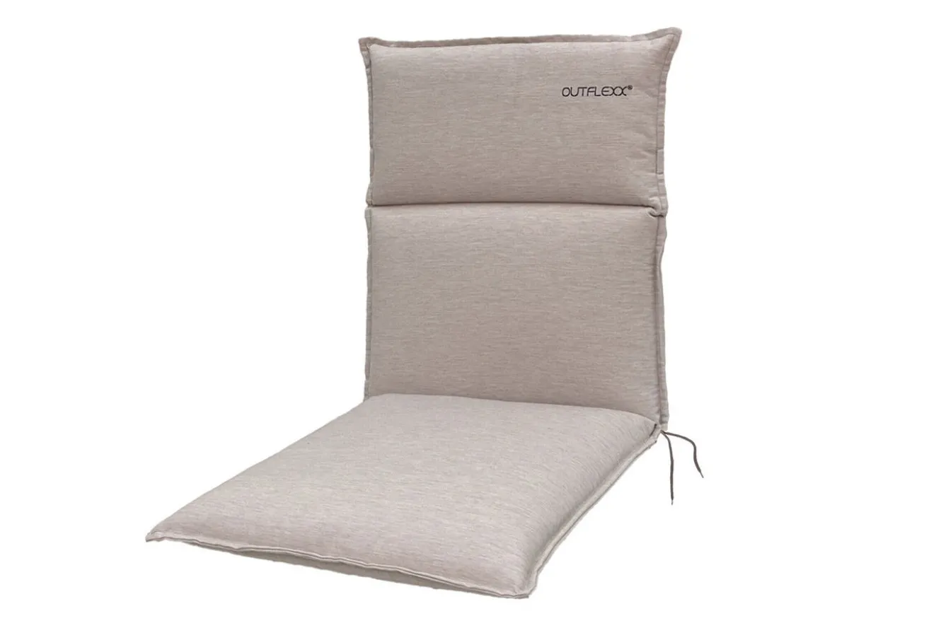 OUTFLEXX Green 6er-Set Sitzkissen für Niederlehner, nature, recyceltes Polyester, hautsympathisch, mit Rückengurt und Bindekordeln