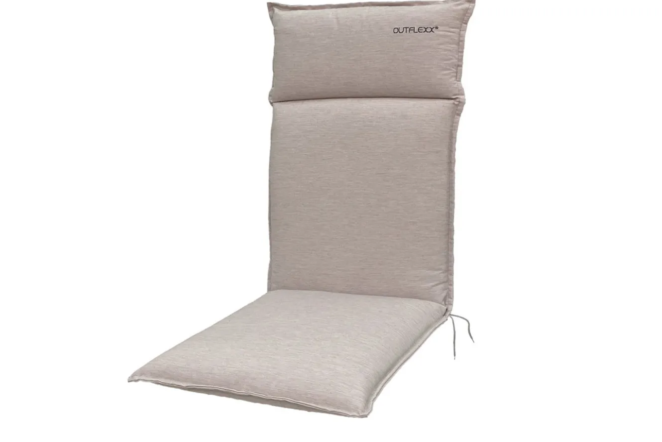 OUTFLEXX Green Sitzkissen für Hochlehner, nature, recyceltes Polyester, 119 x 48 x 6 cm, strapazierfähig, witterungsbeständig
