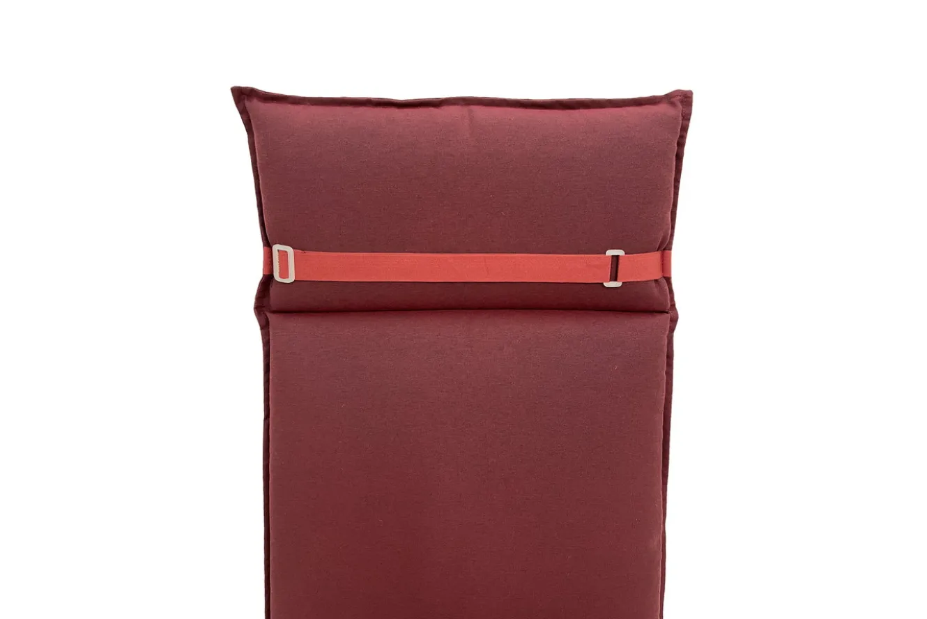 OUTFLEXX Green Sitzkissen für Hochlehner, bordeaux, recyceltes Polyester, 119 x 48 x 6 cm, strapazierfähig, witterungsbeständig