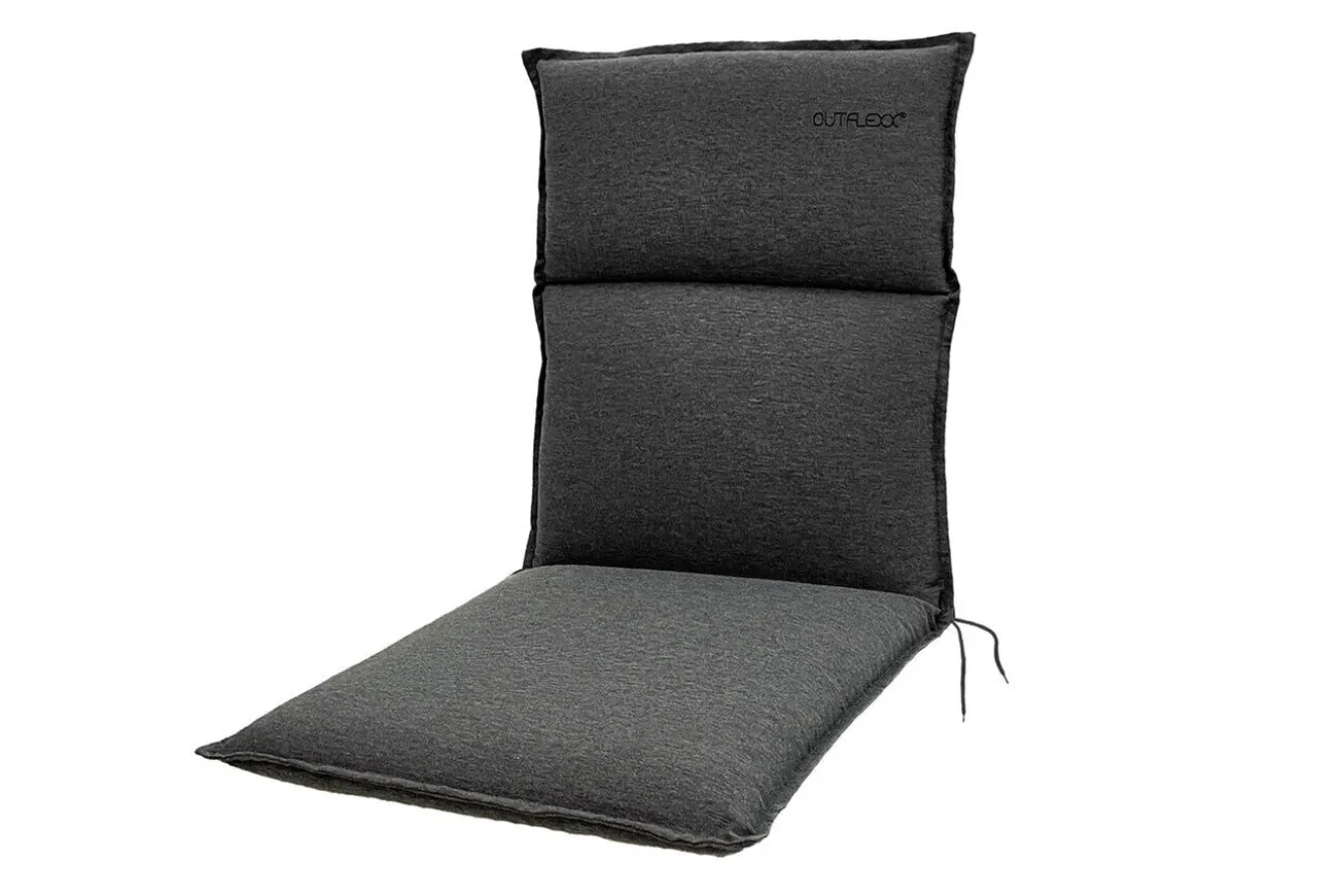 OUTFLEXX Green Sitzkissen für Niederlehner, anthrazit, recyceltes Polyester, 100 x 48 x 6 cm, strapazierfähig, witterungsbeständig