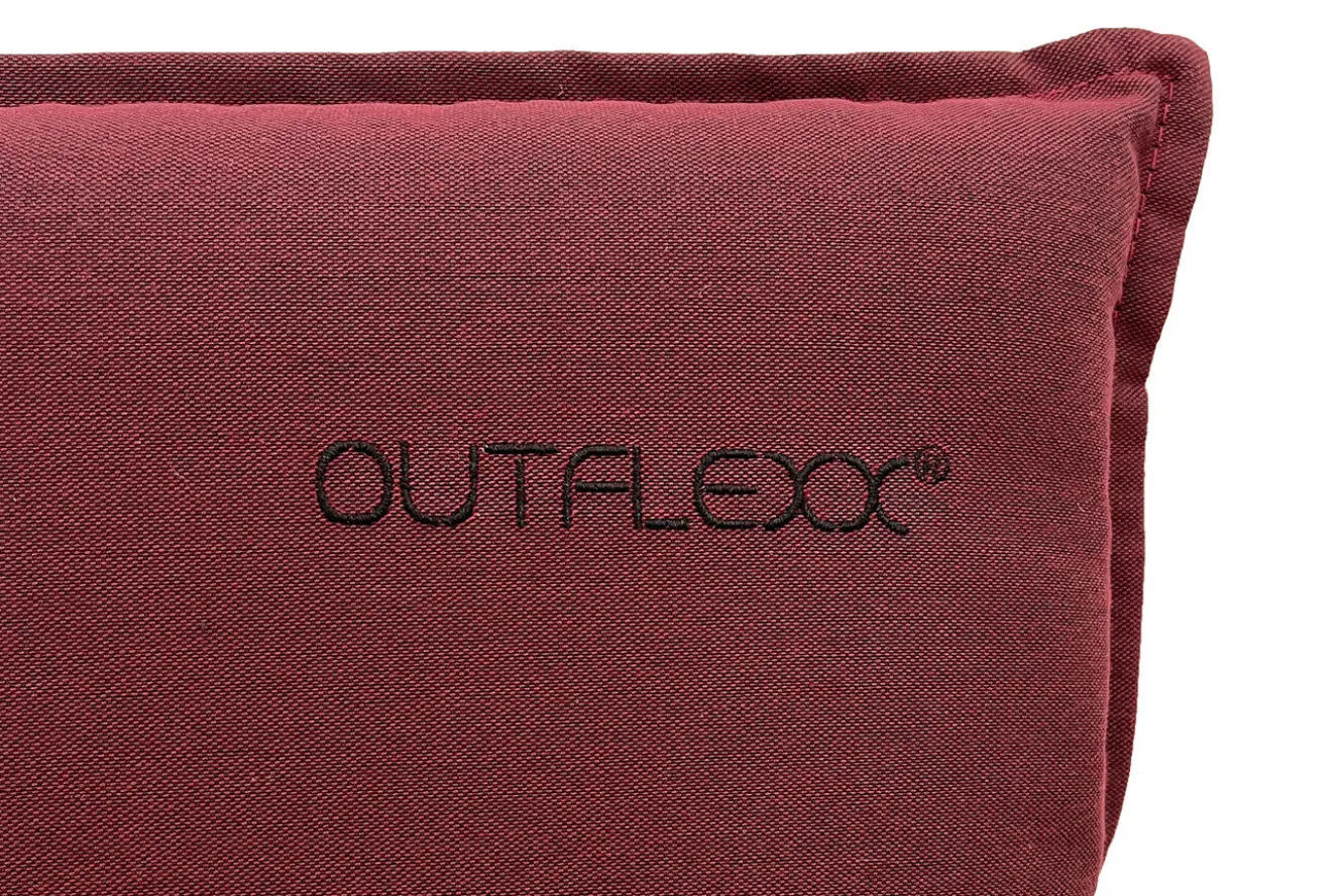 OUTFLEXX Green Sitzkissen für Niederlehner, bordeaux, recyceltes Polyester, 100 x 48 x 6 cm, strapazierfähig, witterungsbeständig