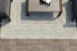 OUTFLEXX Harmony Outdoor Teppich, Aluminium-White, recyceltes PET-Garn, 160 x 240 cm, für Innen- und Außenbereiche geeignet