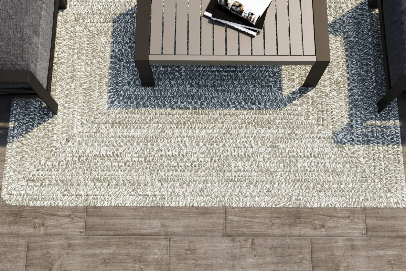OUTFLEXX Harmony Outdoor Teppich, Aluminium-White, recyceltes PET-Garn, 160 x 240 cm, für Innen- und Außenbereiche geeignet