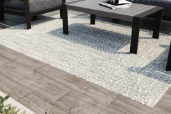 OUTFLEXX Harmony Outdoor Teppich, Aluminium-White, recyceltes PET-Garn, 160 x 240 cm, für Innen- und Außenbereiche geeignet