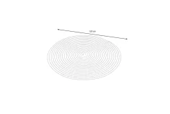 OUTFLEXX Harmony Outdoor Teppich, Andorra White, recyceltes PET-Garn, Ø 120 cm, für Innen- und Außenbereiche geeignet