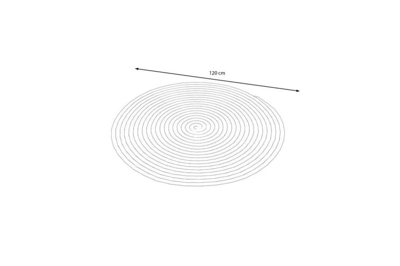 OUTFLEXX Harmony Outdoor Teppich, Andorra White, recyceltes PET-Garn, Ø 120 cm, für Innen- und Außenbereiche geeignet