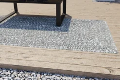 OUTFLEXX Harmony Outdoor Teppich, Aluminium-White, recyceltes PET-Garn, 90 x 160 cm, für Innen- und Außenbereich