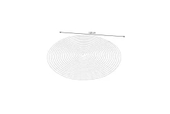 OUTFLEXX Harmony Outdoor Teppich, Aluminium-White, rund, PET-Garn aus recyceltem Material, Ø 120 cm, für Innen- und Außenbereiche geeignet