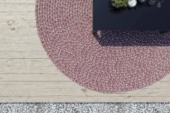 OUTFLEXX Harmony Outdoor Teppich, Andorra White, aus recyceltem PET-Garn, Ø 200 cm, für Innen- und Außenbereich geeignet