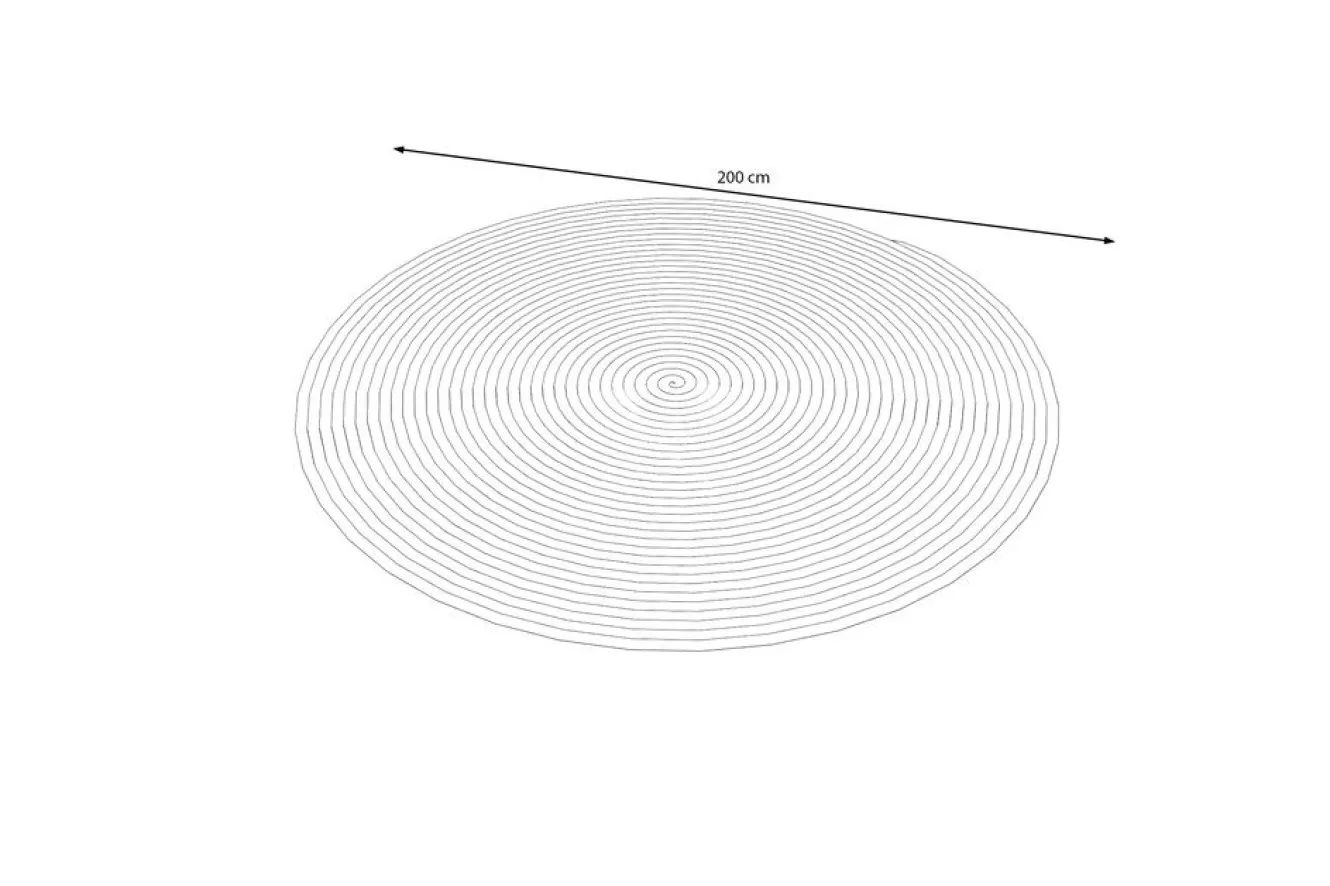 OUTFLEXX Harmony Outdoor Teppich, Andorra White, aus recyceltem PET-Garn, Ø 200 cm, für Innen- und Außenbereich geeignet