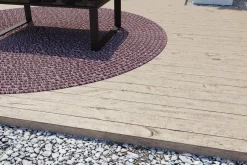 OUTFLEXX Harmony Outdoor Teppich, Andorra White, aus recyceltem PET-Garn, Ø 200 cm, für Innen- und Außenbereich geeignet