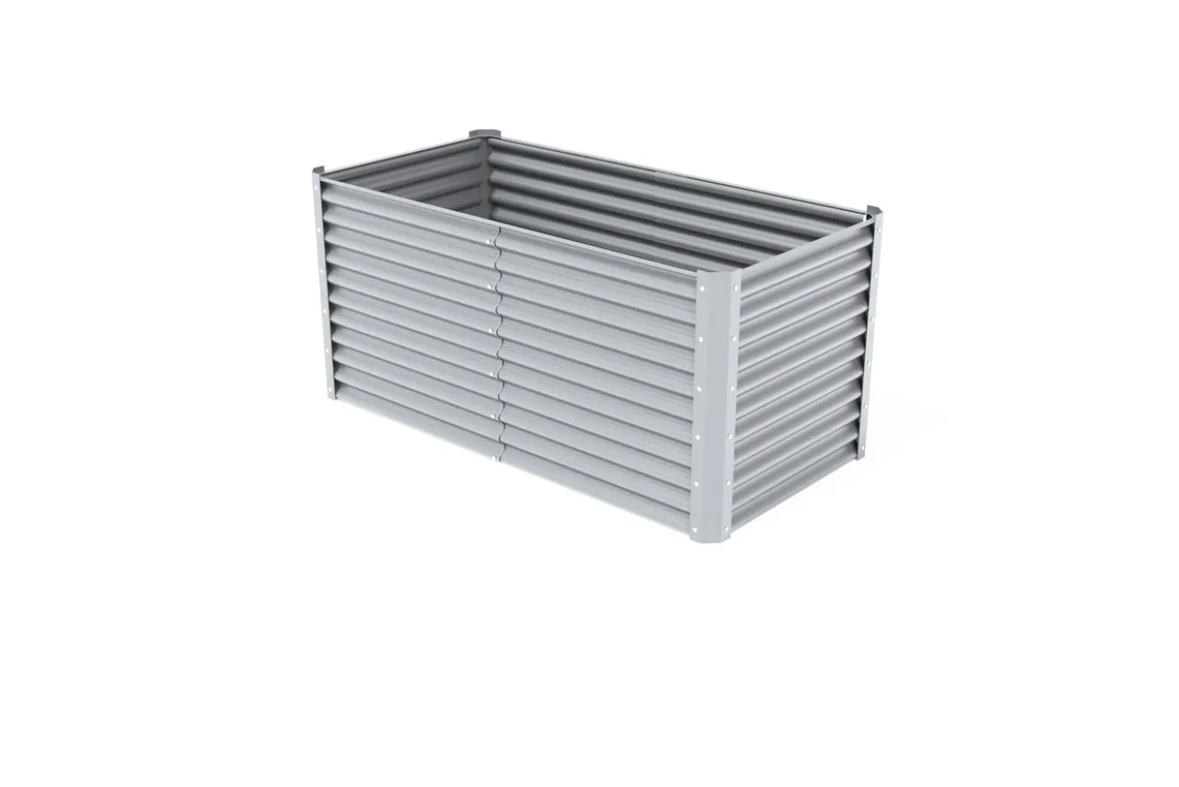 OUTFLEXX Hochbeet, silber, Aluminium-Zink-Stahl, pulverbeschichtet, 180 x 90 x 84 cm