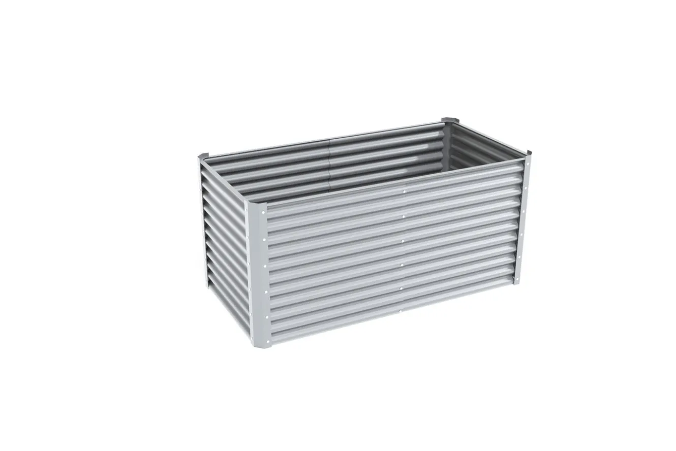 OUTFLEXX Hochbeet, silber, Aluminium-Zink-Stahl, pulverbeschichtet, 180 x 90 x 84 cm