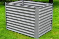 OUTFLEXX Hochbeet, silber, Aluminium-Zink-Stahl, pulverbeschichtet, 120x90x84 cm
