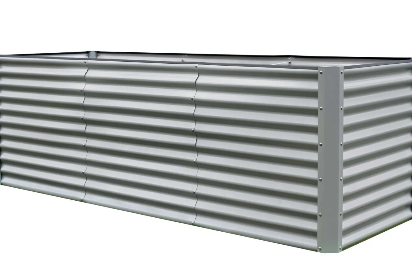 OUTFLEXX Hochbeetverlängerung, silber, Aluminium-Zink-Stahl, pulverbeschichtet, 80x90x84 cm