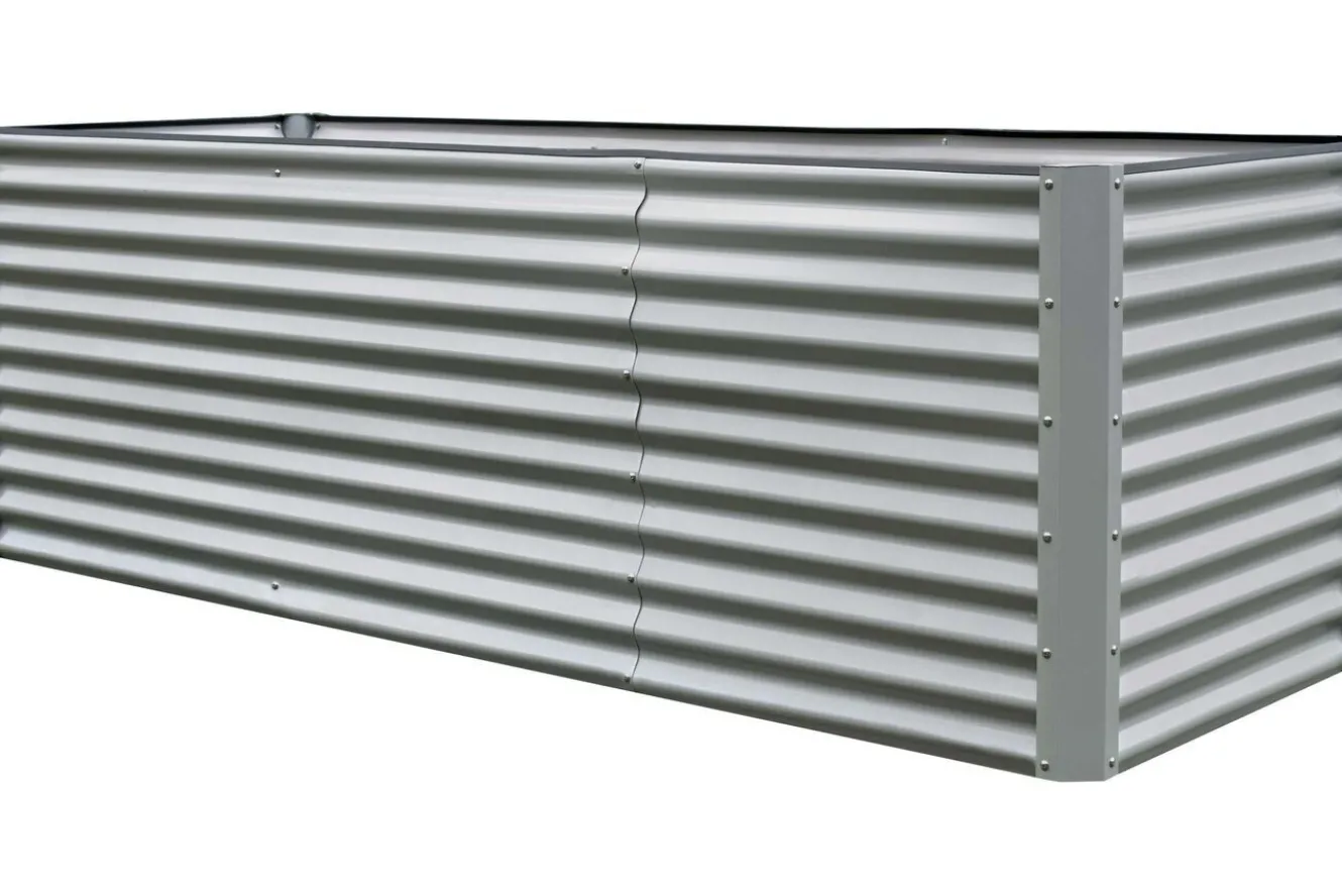 OUTFLEXX Hochbeetverlängerung, silber, Aluminium-Zink-Stahl, pulverbeschichtet, 80x90x84 cm