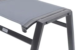 OUTFLEXX Hocker, anthrazit/grau, Alu/Textilene, 49x55x37cm