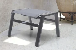 OUTFLEXX Hocker, anthrazit/grau, Alu/Textilene, 49x55x37cm