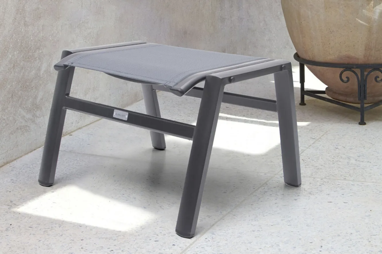 OUTFLEXX Hocker, anthrazit/grau, Alu/Textilene, 49x55x37cm