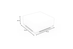 OUTFLEXX Hocker, desert-beige, Aluminium/Polyrattan, 70 x 70 x 31 cm, mit Fußkappen, pflegeleicht, hohe Belastbarkeit