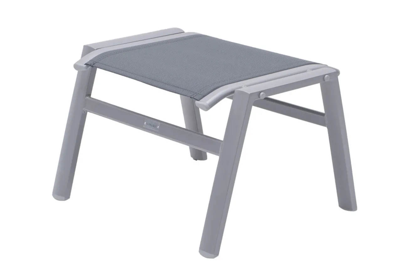 OUTFLEXX Hocker, silber/grau, Alu/Textilene, 49x55x37cm